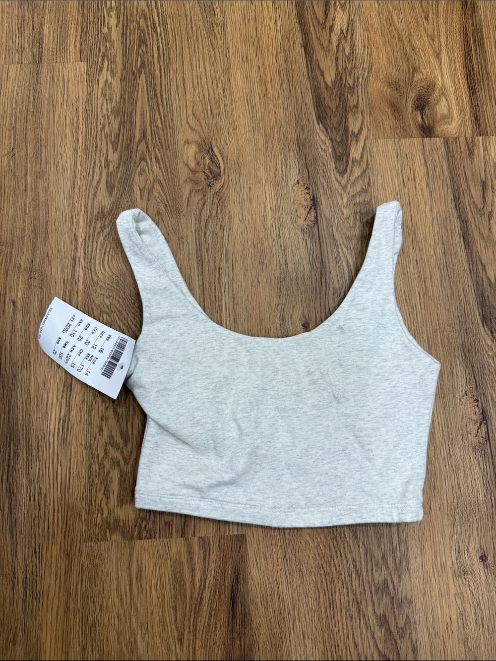 Scoop-Neck Crop Tank Top - Light Gray